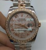 Highest Quality Replica Rolex Datejust Silver Dial with Roman Marker 2-Tone Rose Gold Case Watch